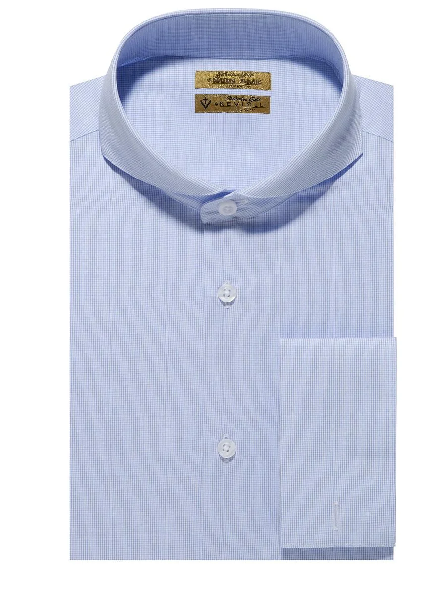 Blue Micro-Check Cutaway Shirt