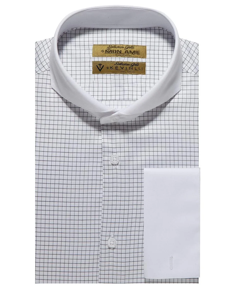 Windowpane Contrast Collar Shirt