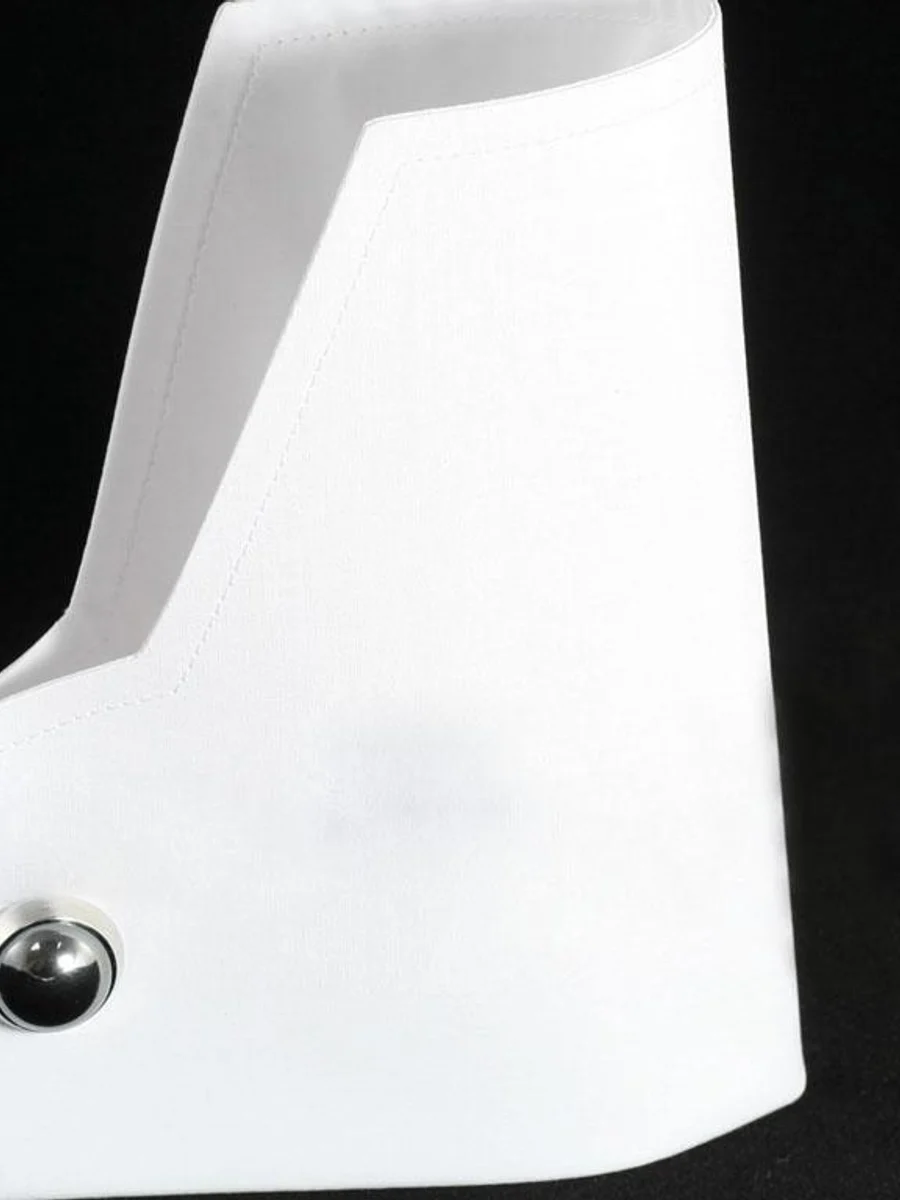 White Double Cuff with Silver Link