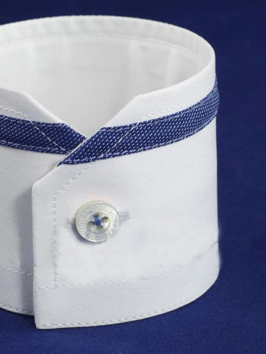 White Cuff with Navy Trim