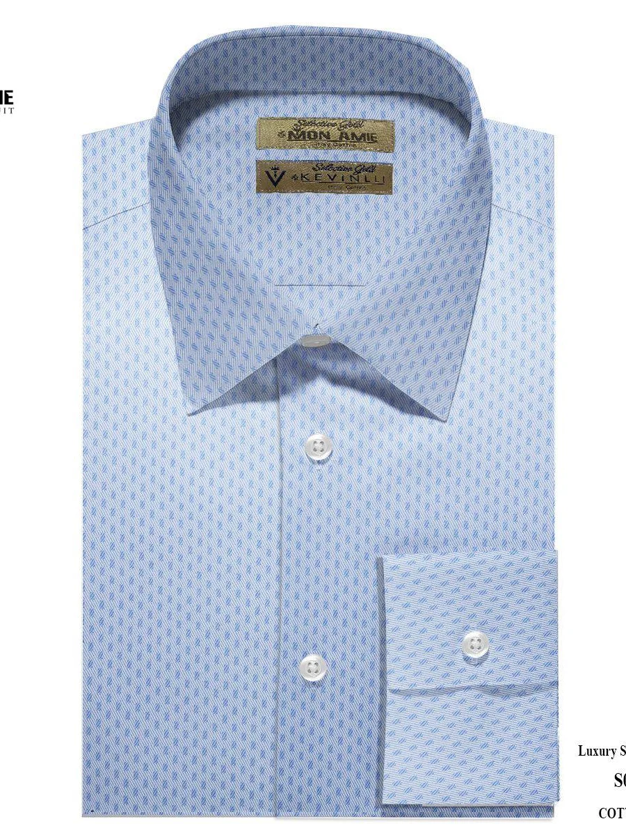 Blue Micro-Motif Shirt