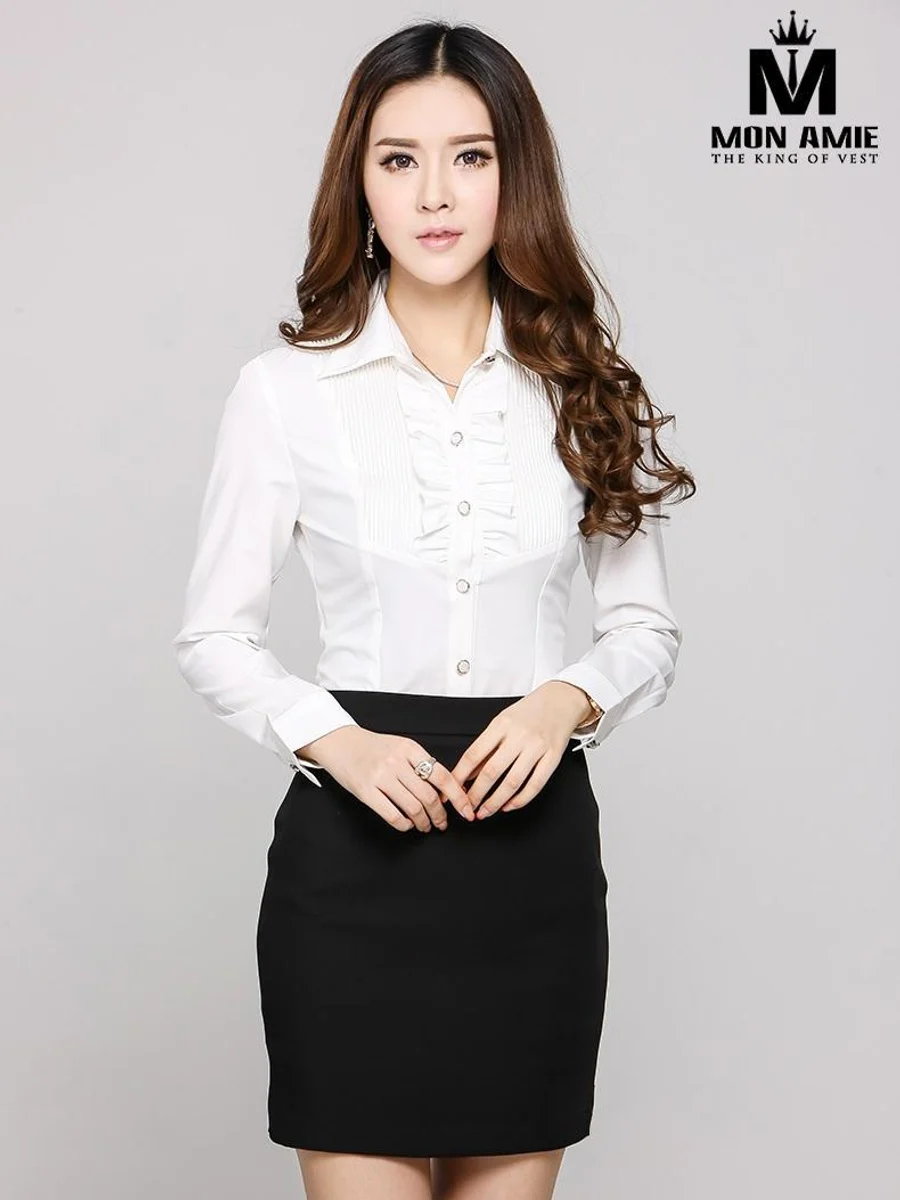 White Ruffle Blouse