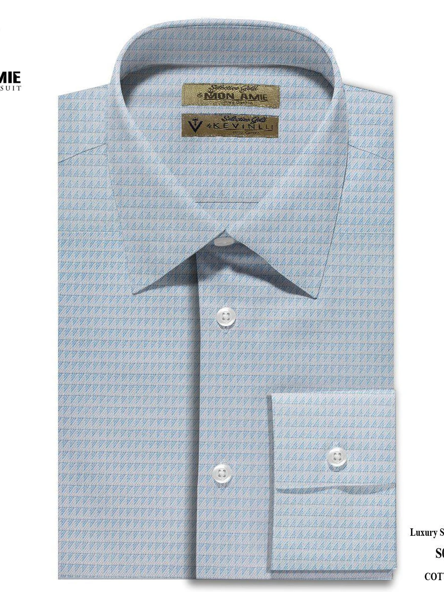 Misty Blue Micro-Motif Shirt
