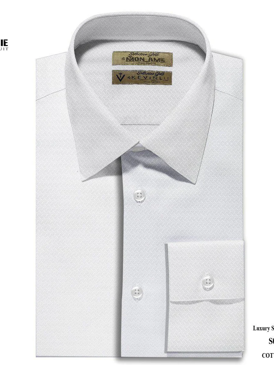 White Chevron Jacquard Shirt