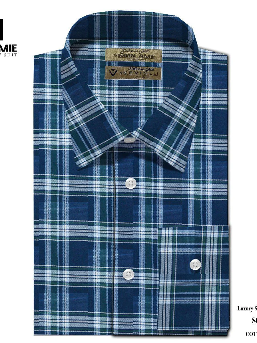 Navy Emerald Plaid Shirt