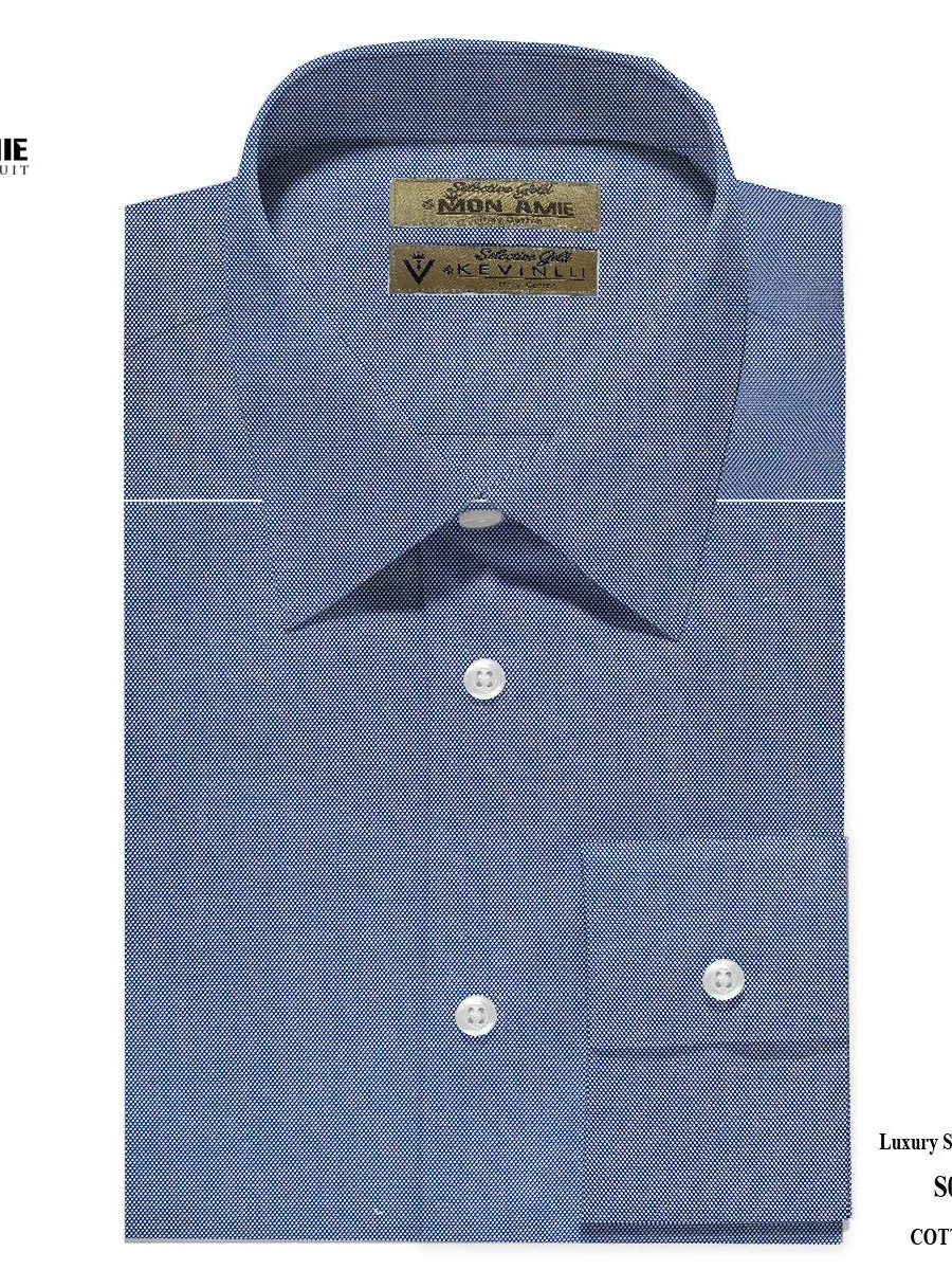 Navy Birdseye Cotton Shirt