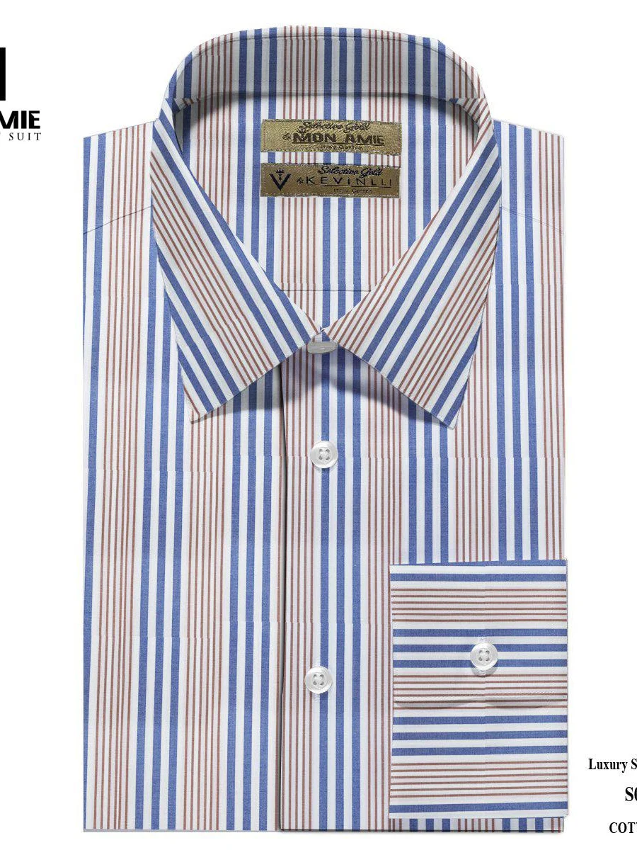 Toscana Blue Brown Stripe Shirt