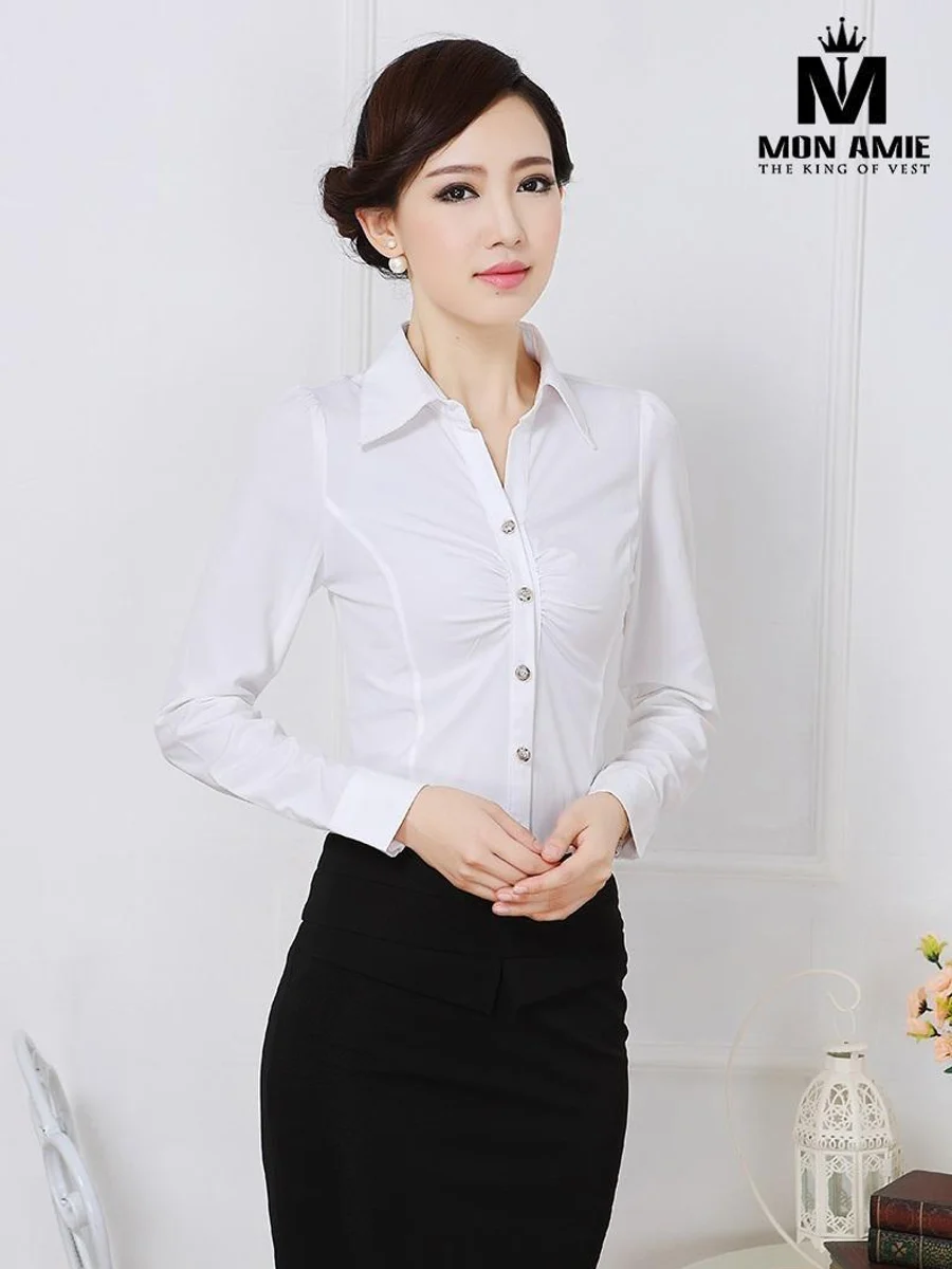 Pearl White Ruched Blouse