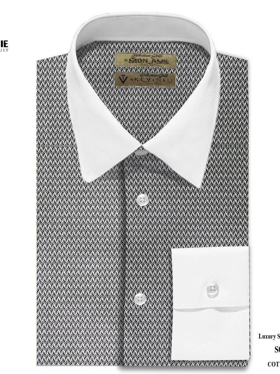 White-Collar Herringbone Shirt