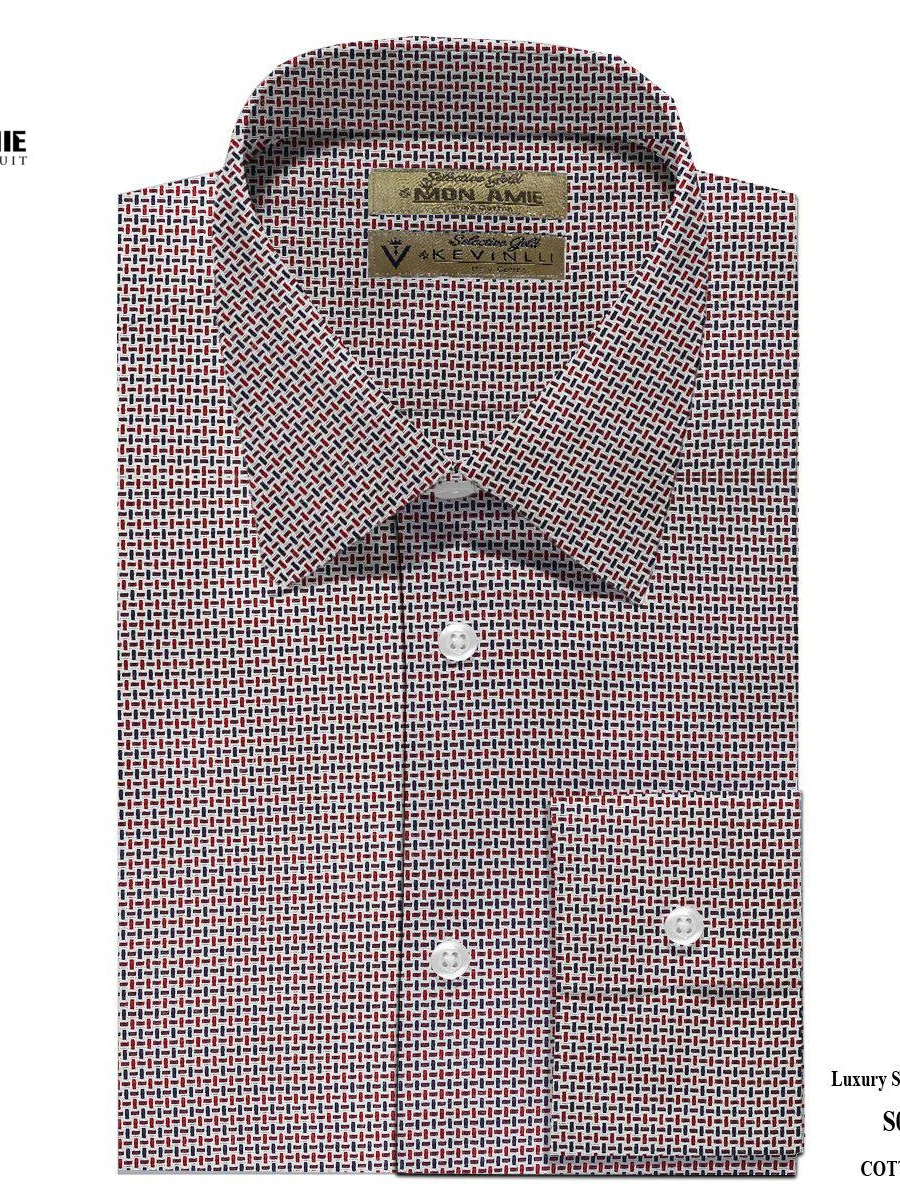 Red Navy Micro Dash Shirt