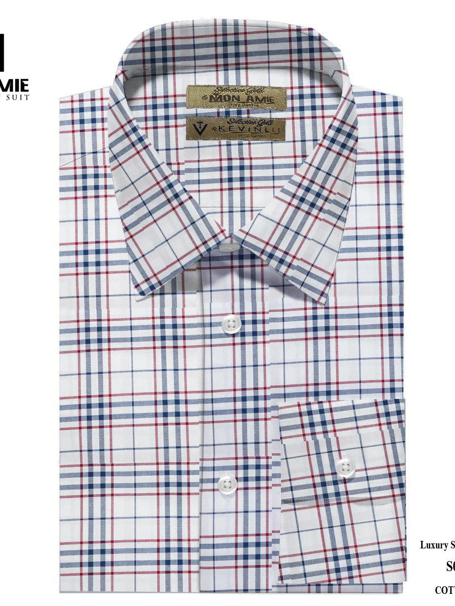 Navy Red Windowpane Shirt