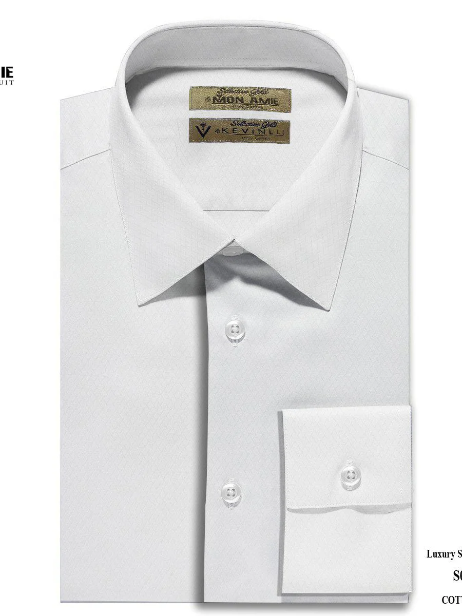 White Tonal Diamond Jacquard Shirt