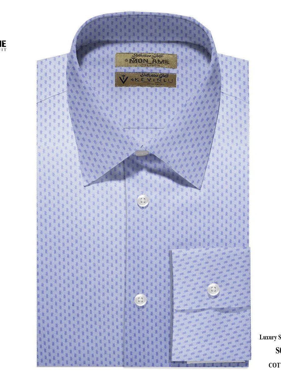 Blue Seed-Dot Jacquard Shirt
