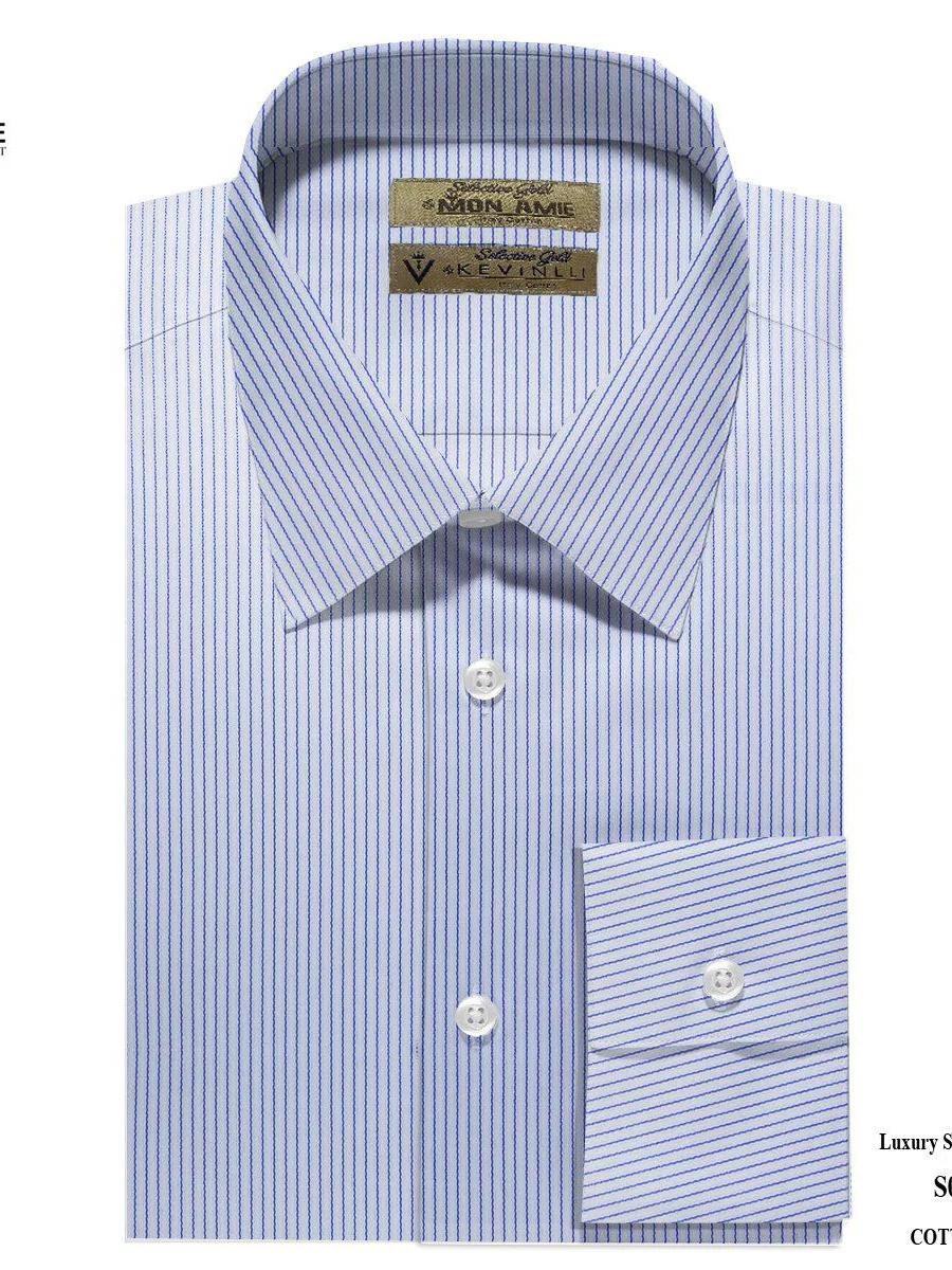 Cobalt Pinstripe Dress Shirt