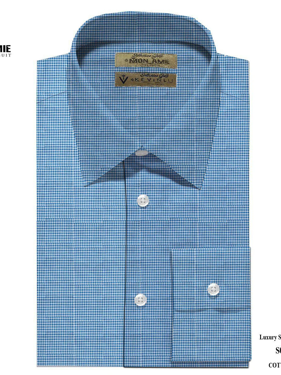 Micro Gingham Shirt in Denim Blue