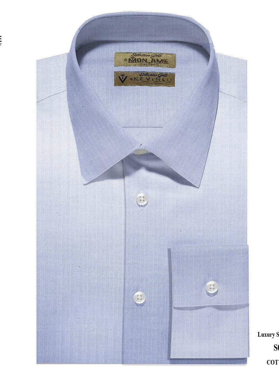 Blue Herringbone Cotton Shirt