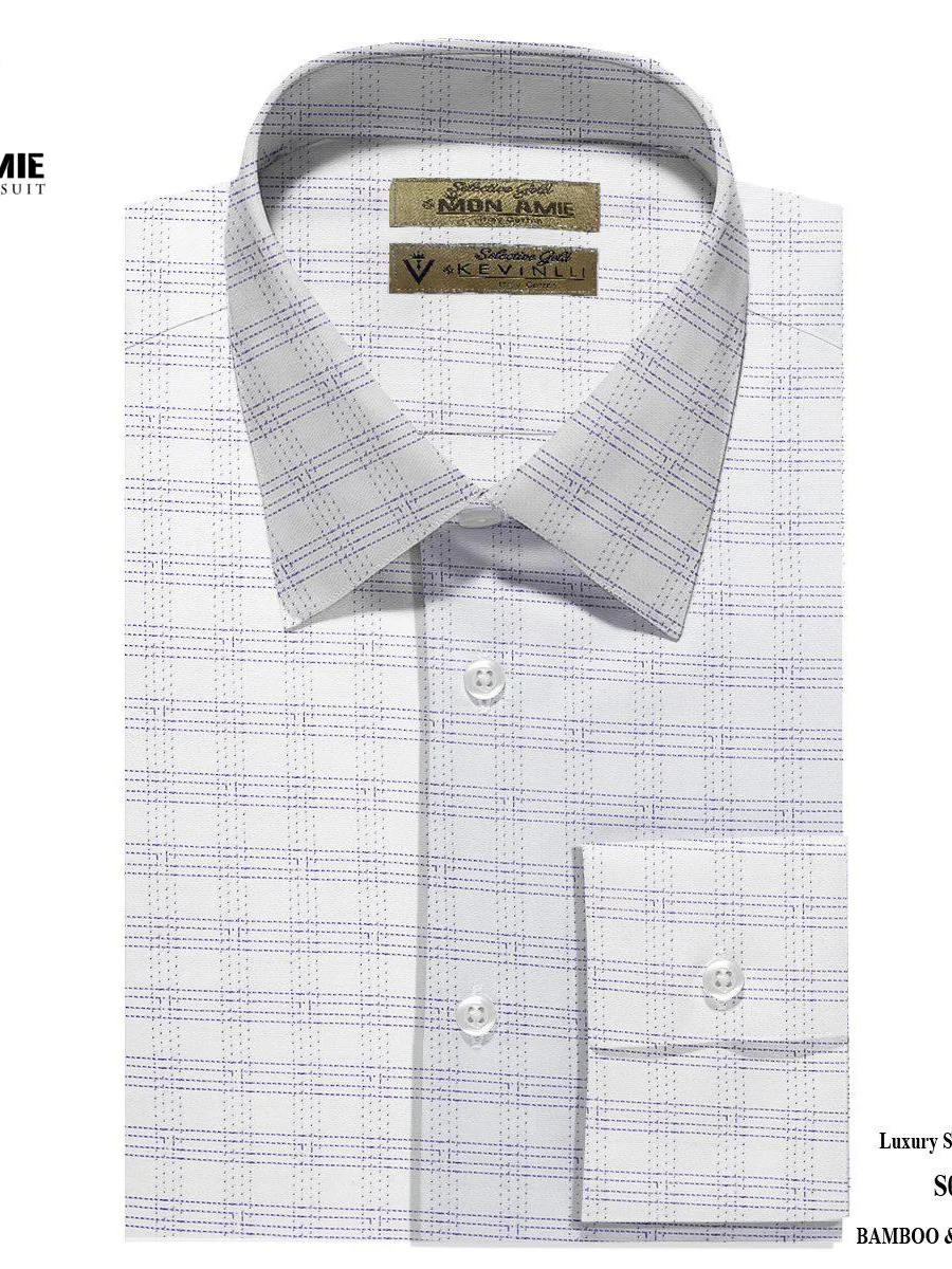 Violet Windowpane White Shirt
