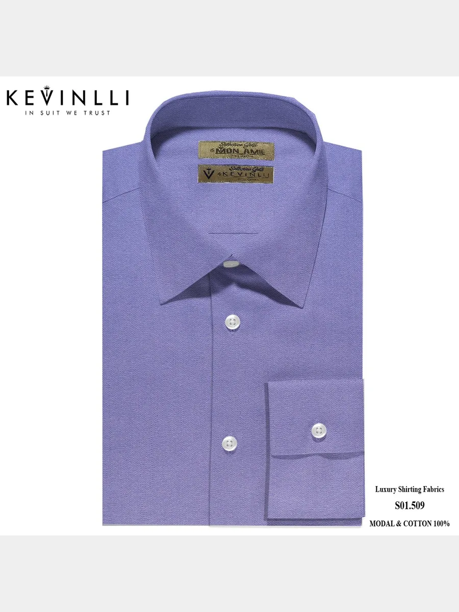Periwinkle Shirt with Fine Oxford Texture