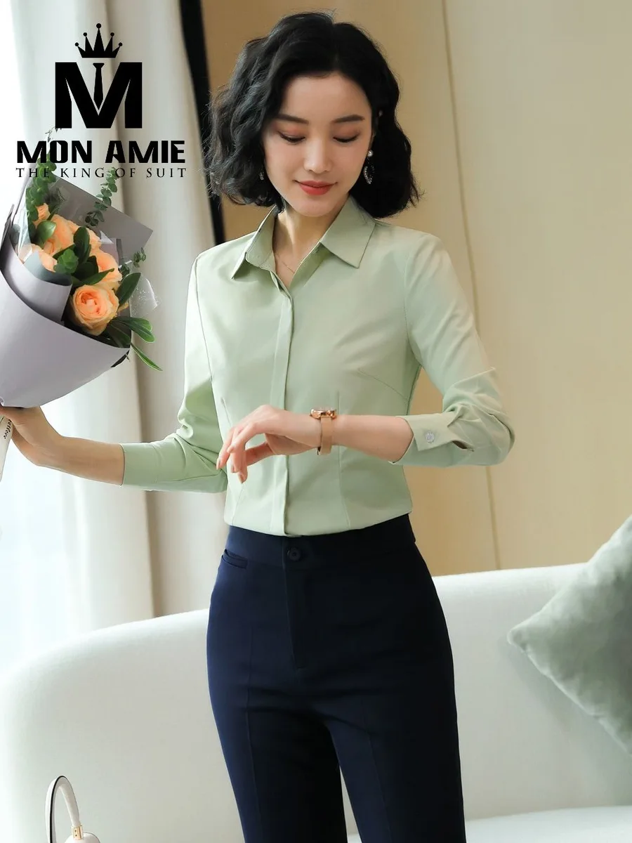 Pistachio Green Hidden-Placket Shirt