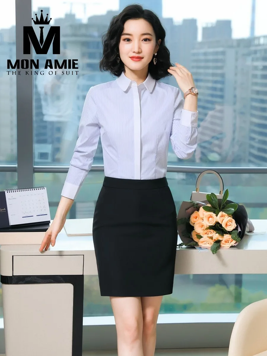 Lilac Pinstripe Shirt with White Collar and Cuffs