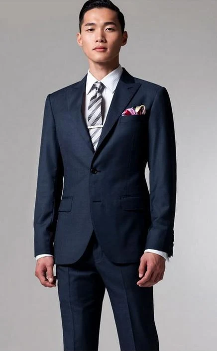 Steel-Sheen Navy Suit, navy blue with a steel sheen