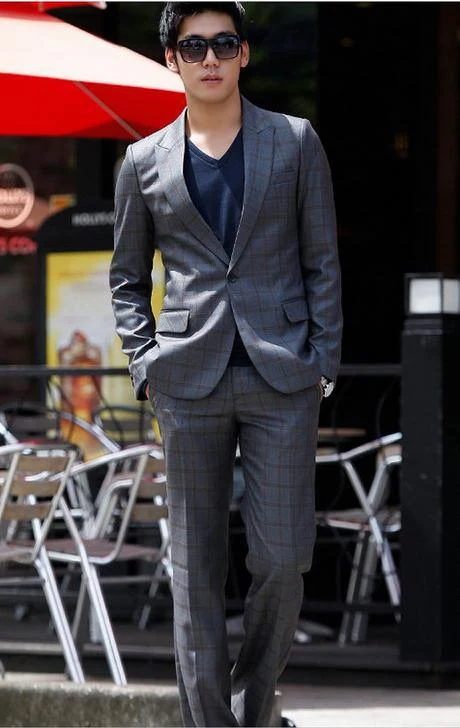 British Grey Check Suit, grey check
