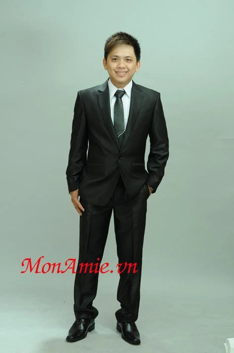 Satin-Sheen Black Wedding Suit, satin-sheen black