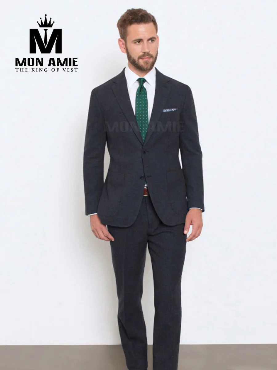 Slate Grey Flannel Patch Pocket Suit