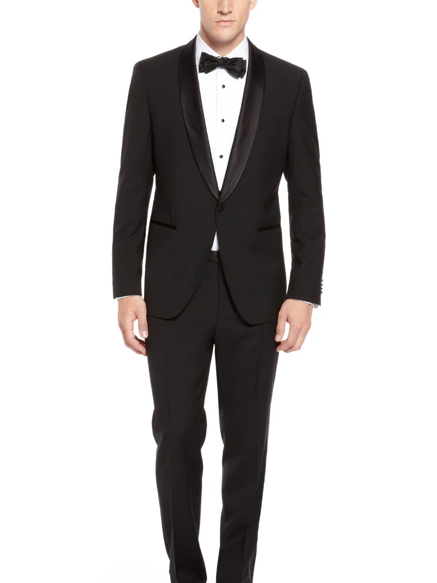 Black Shawl Collar One-Button Tuxedo