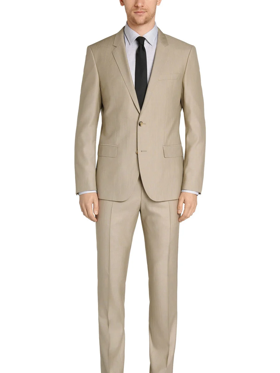 Sand Beige Two-Button Summer Suit
