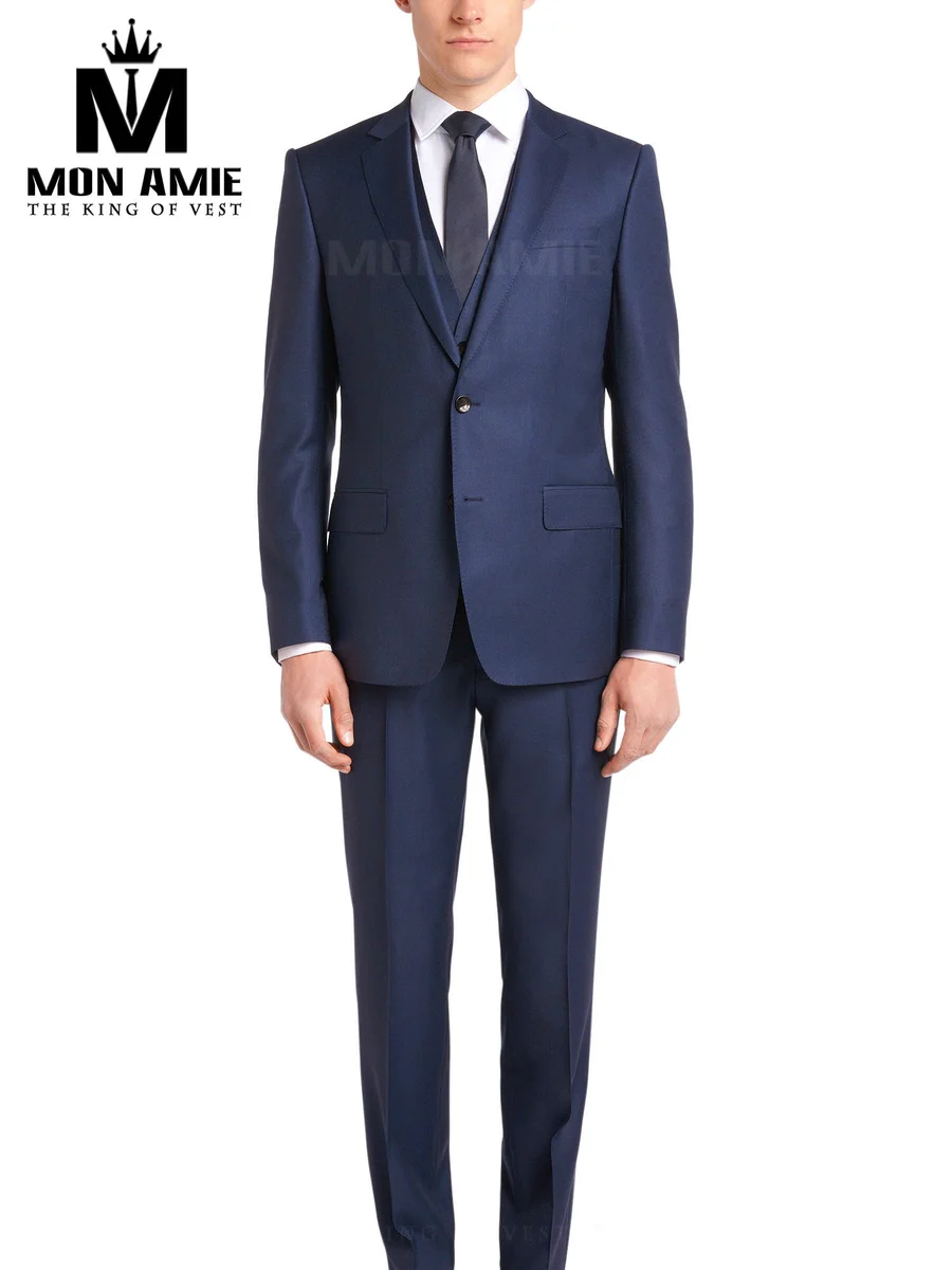 Sheen Navy Three-Piece Suit