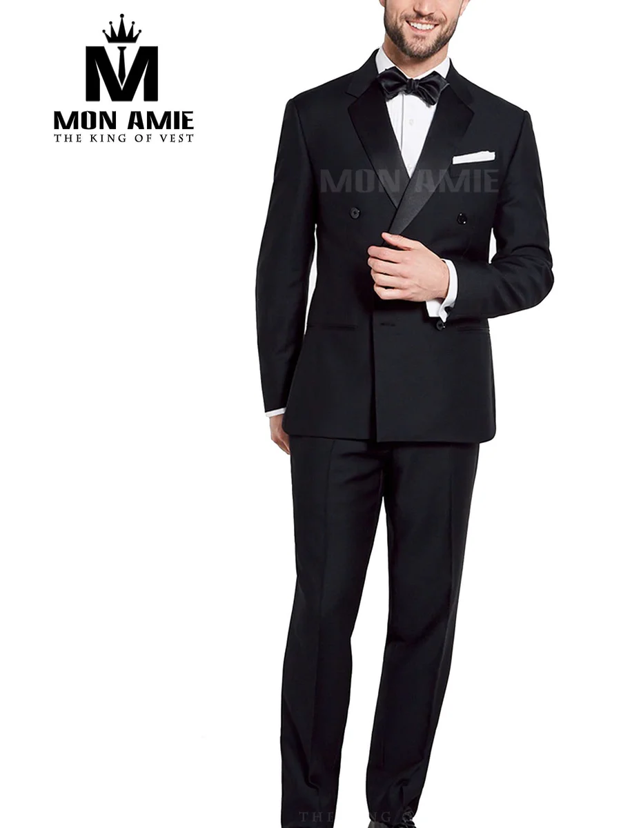 Black Double-Breasted Peak Tuxedo