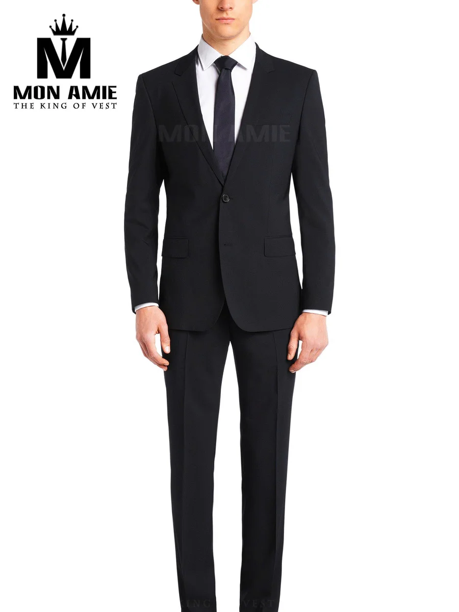 Jet Black One-Button Suit