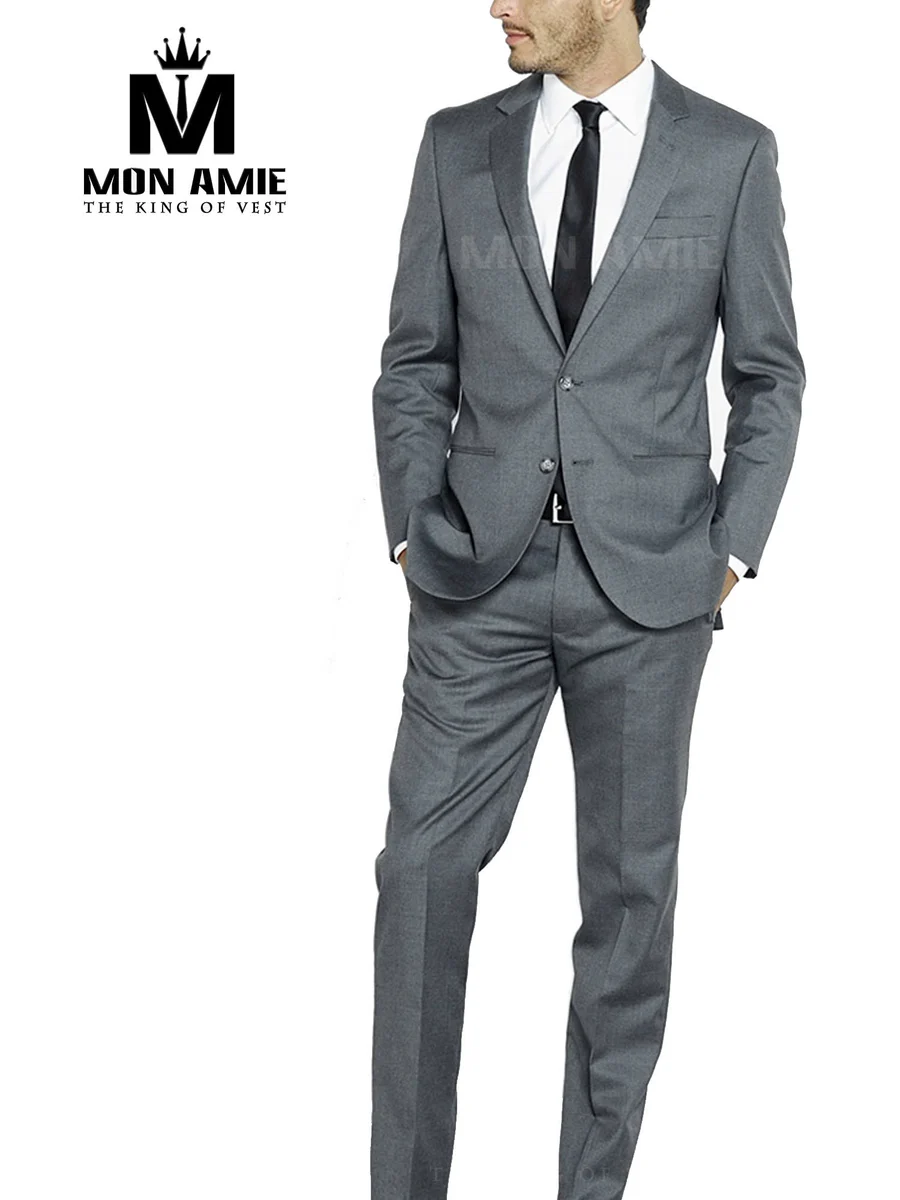 Mid Grey Notch Lapel Classic Suit