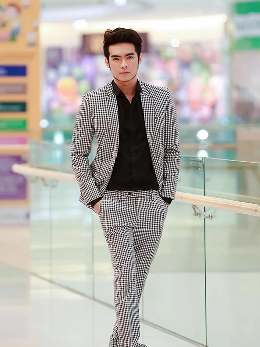 Monochrome Gingham Check Suit