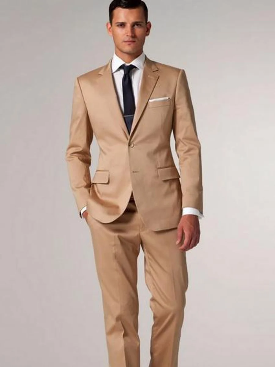 Camel Sheen Two-Piece Suit