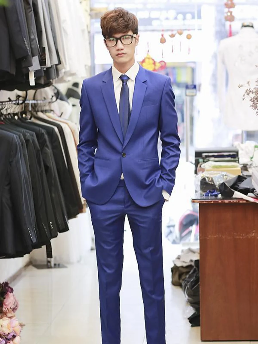 Vivid Cobalt Slim Suit
