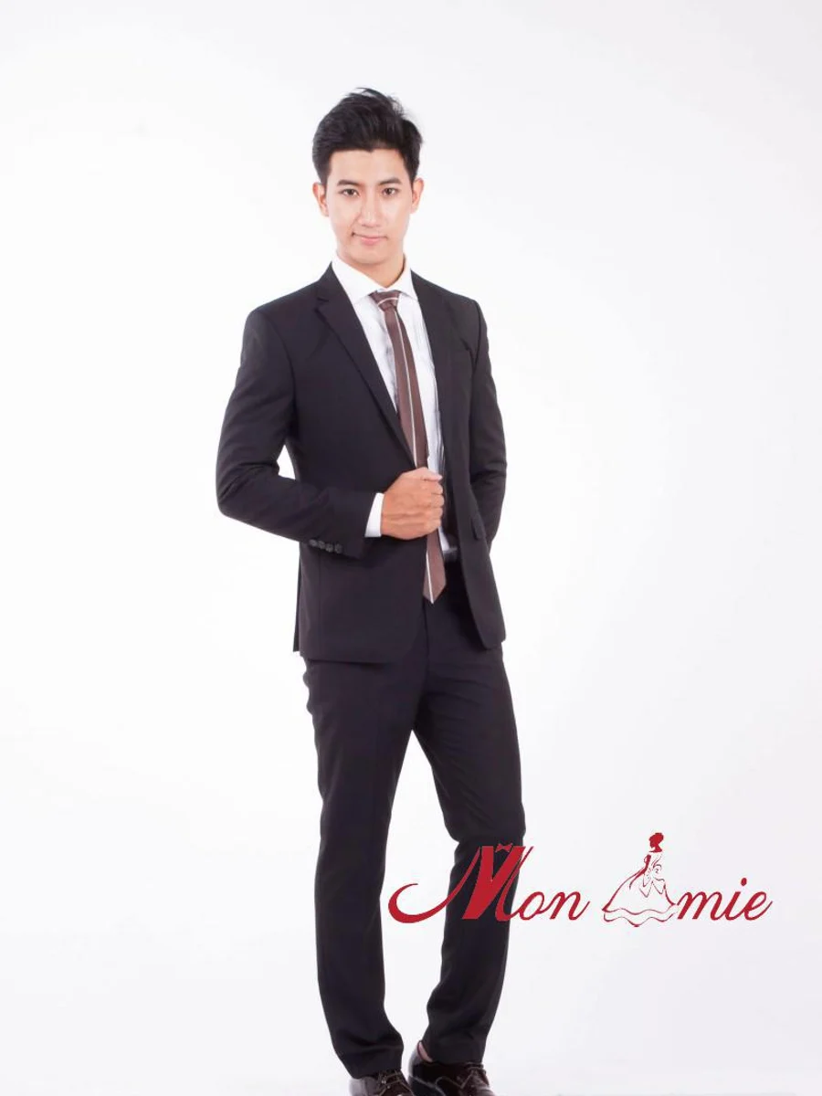 Minimalist Notch Lapel Black Suit