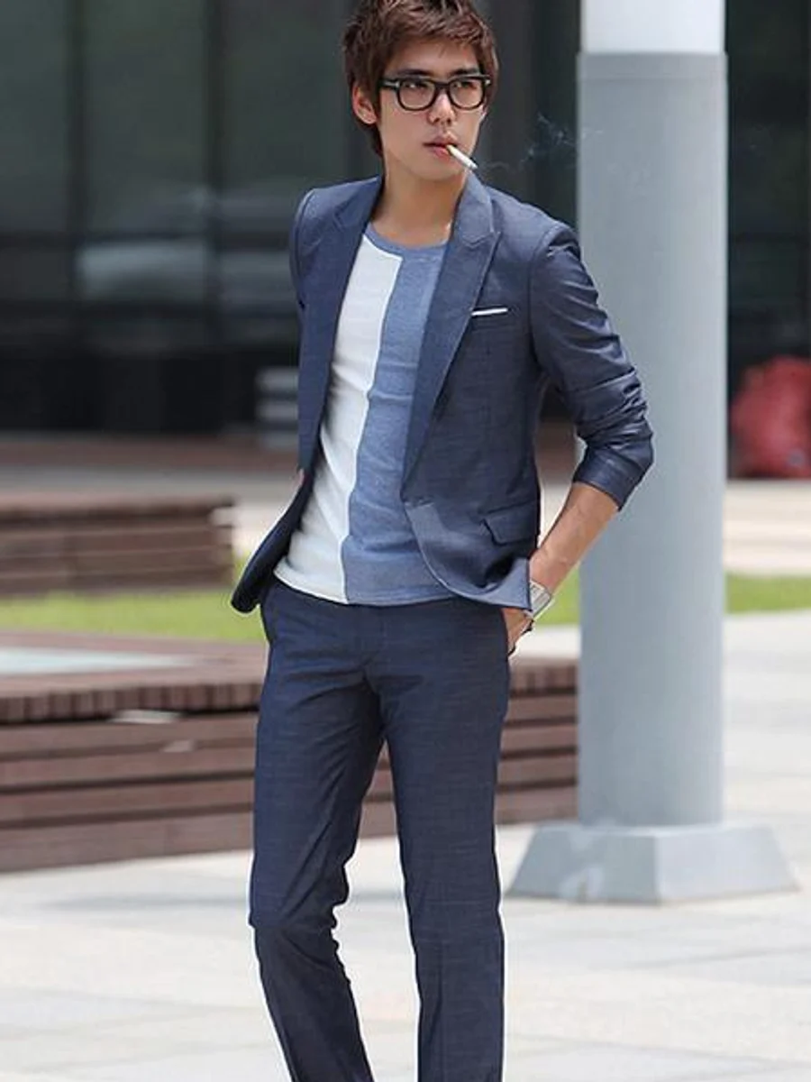 Navy Melange Street Suit