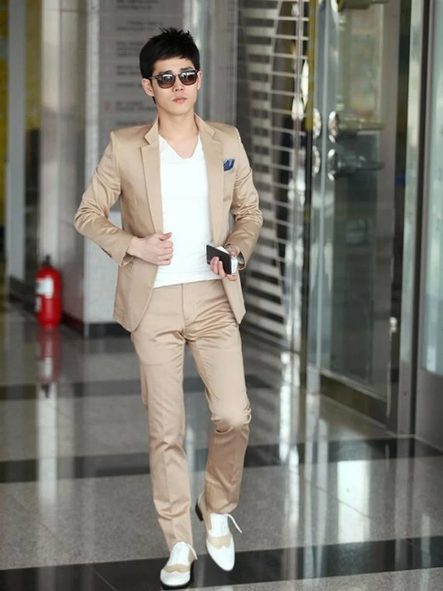 Summer Beige Two-Piece Suit