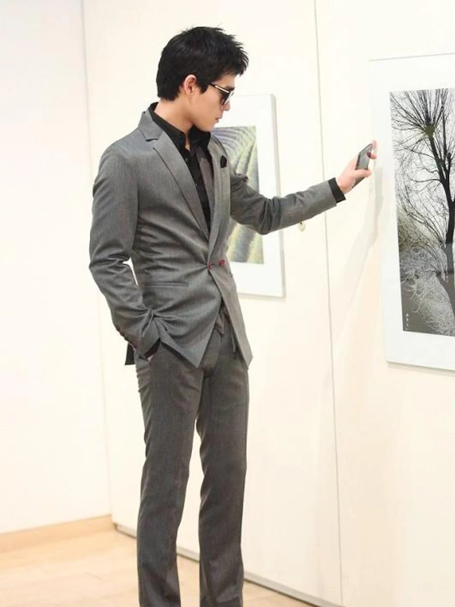 Sharkskin Grey Suit
