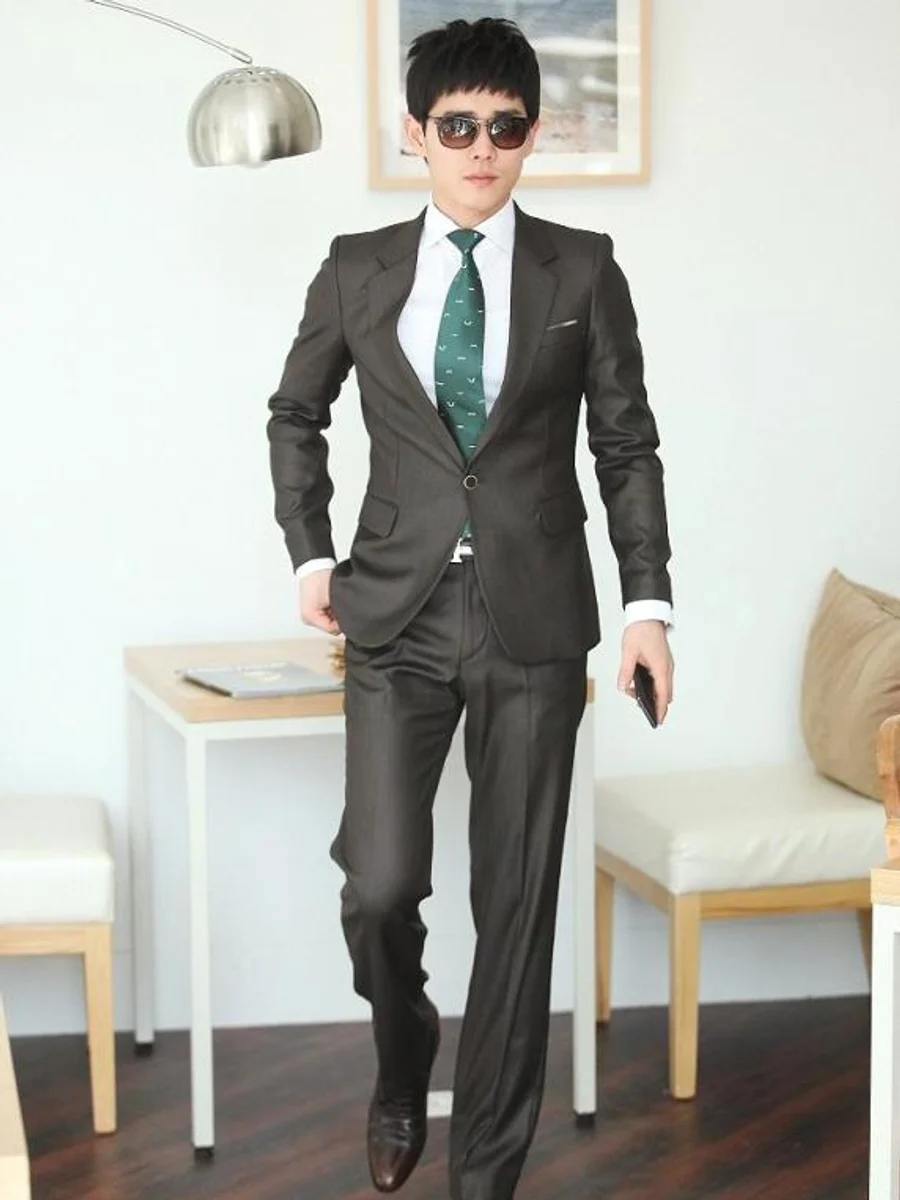Espresso Peak-Lapel Suit
