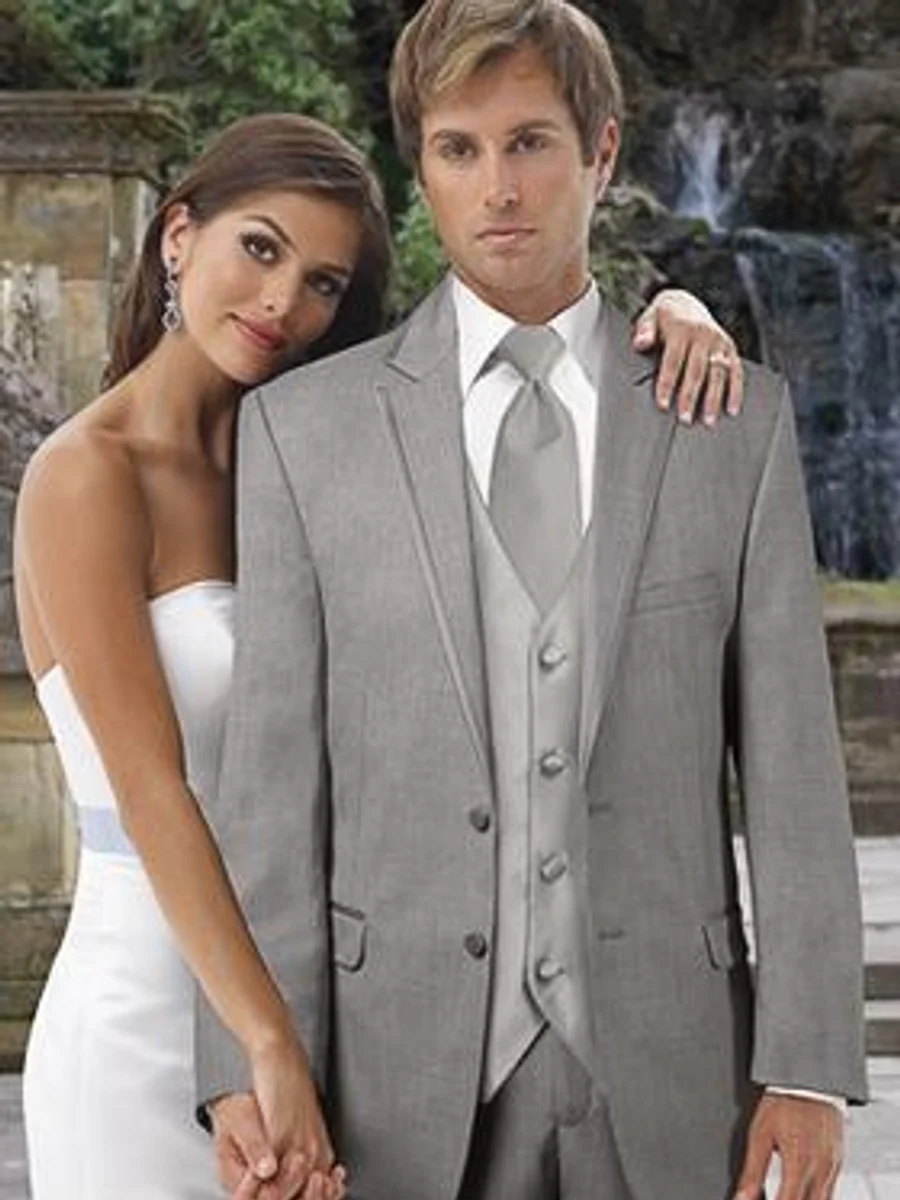 Silver Grey Three-Piece Wedding Suit