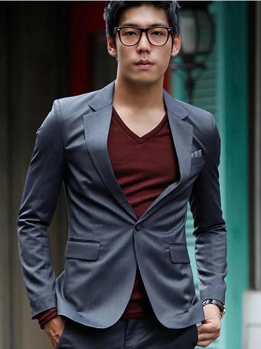 Slate Grey Wide-Lapel Suit
