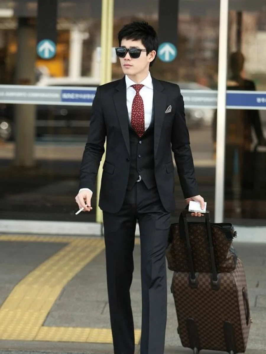 Voyager Three-Piece Black Suit