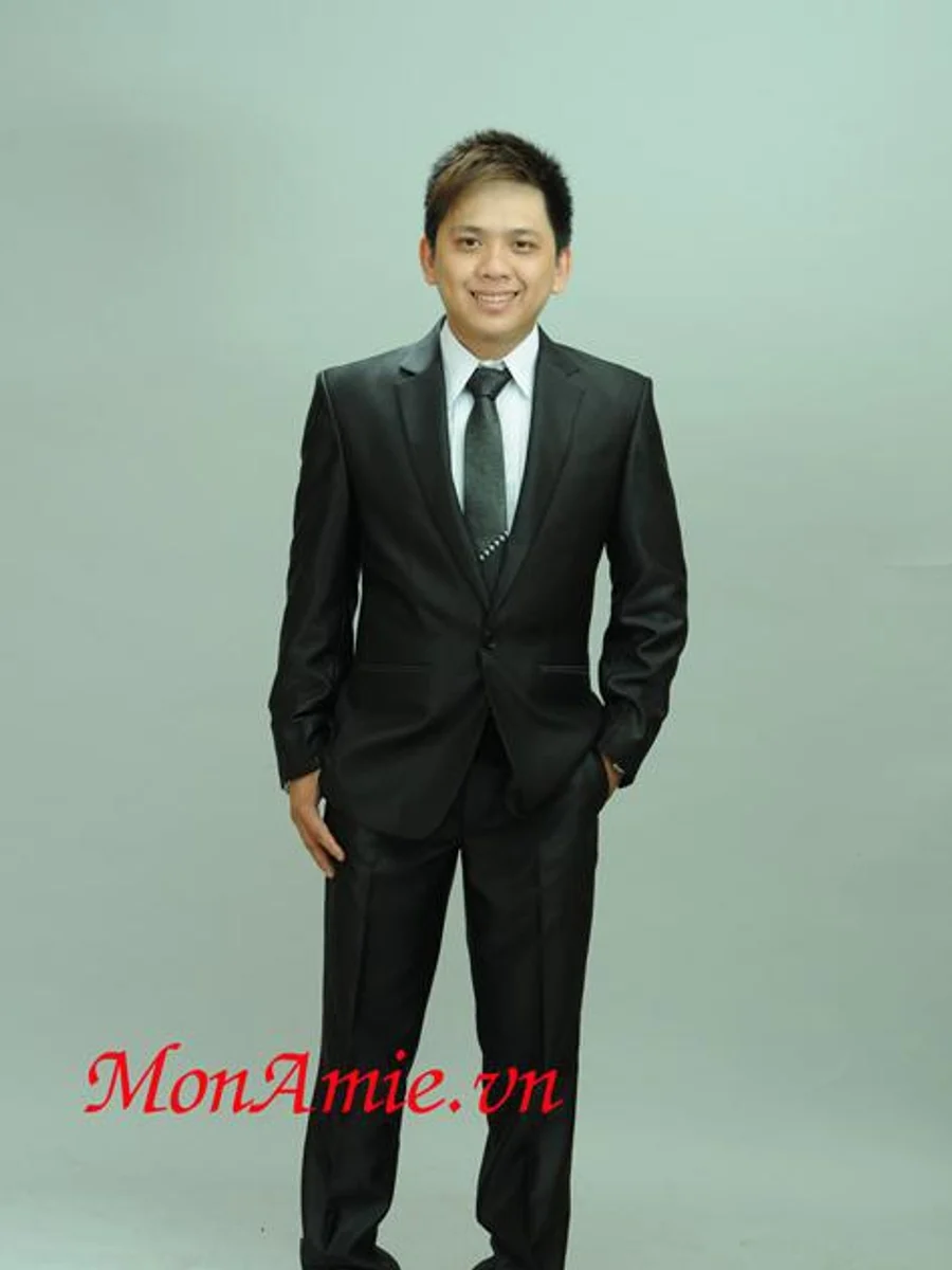 Satin Sheen Black Wedding Suit