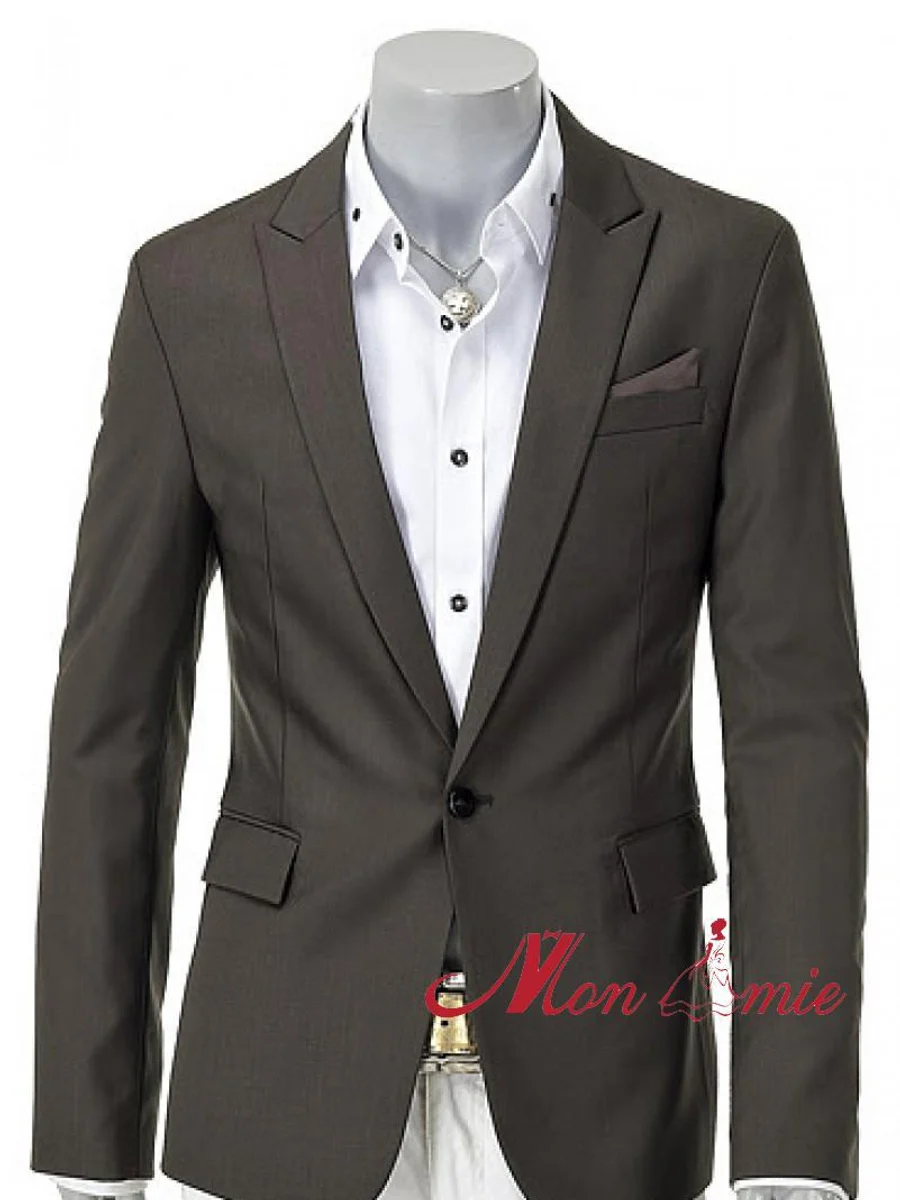 Dark Brown Peak Lapel Jacket