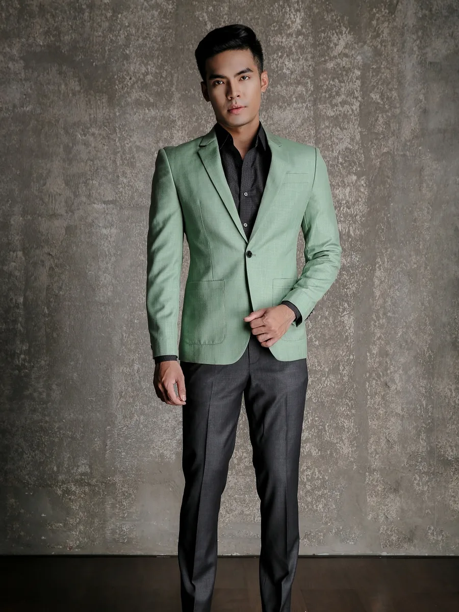 Mint Green Patch-Pocket Blazer
