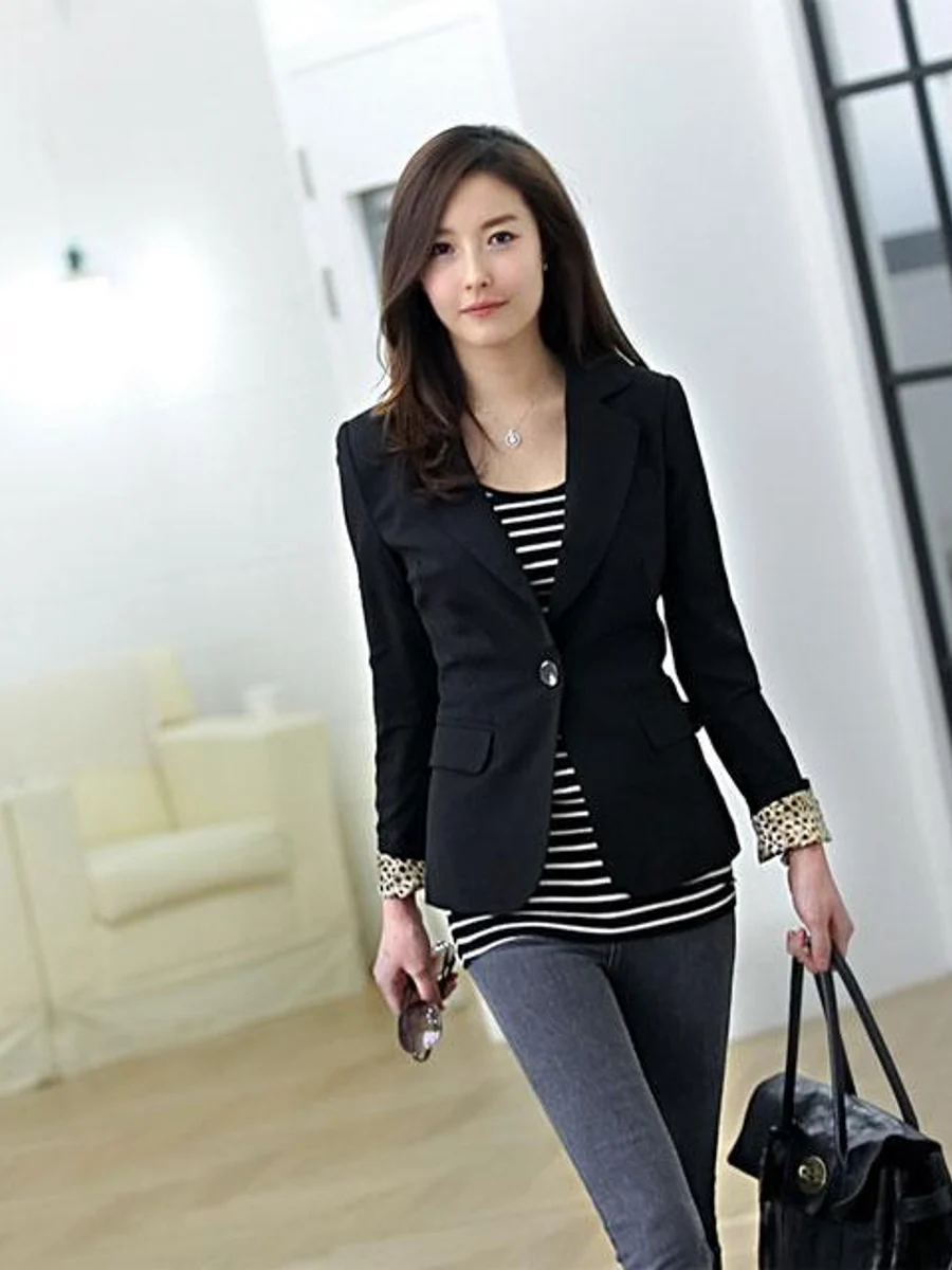 Black Blazer Leopard Cuff