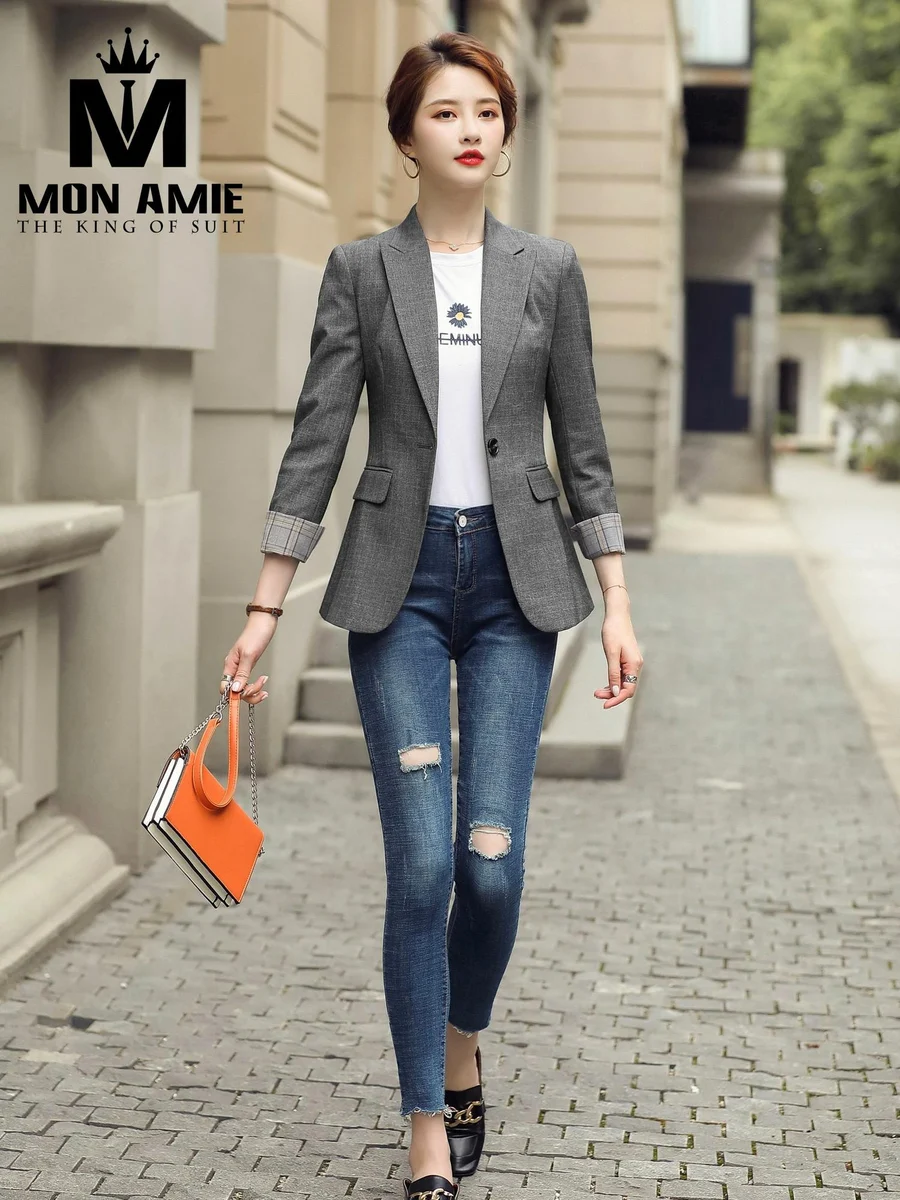 Charcoal Check-Lined Blazer